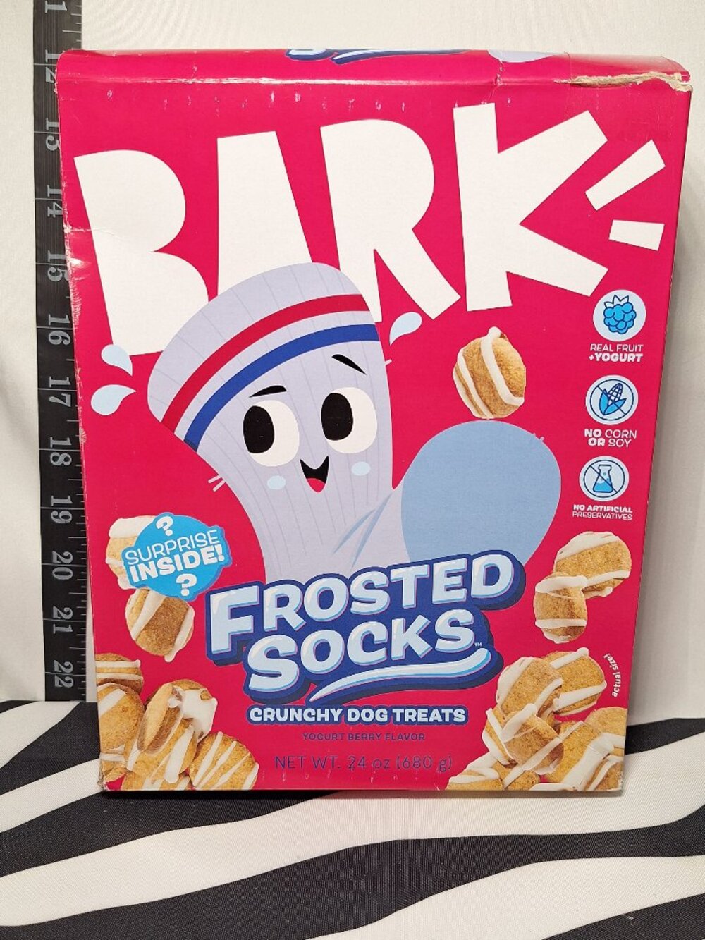 NWT Bark Frosted Socks Dog Treats, 24 oz box